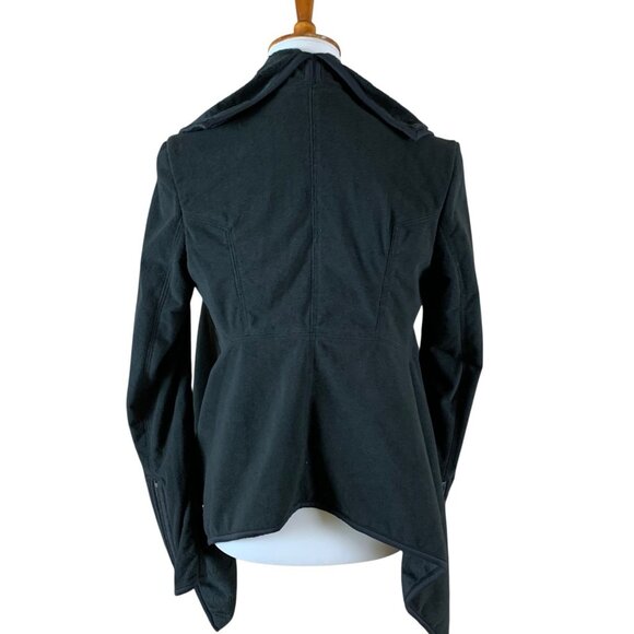 Lululemon Presence Of Mind Black Fleece Wrap Jacket Open Front Waterfall Cozy 4 - Picture 4 of 5